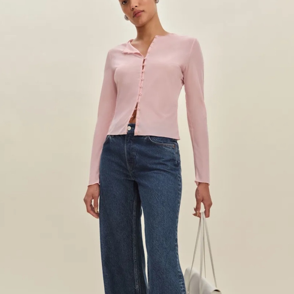 NWT REFORMATION Val Knit Cardigan, Pink, size S - Picture 4 of 8